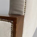 Divano in legno e velluto grigio, 1930 ca. 