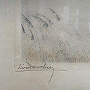 Quadro a stampa litografica con anatre, 
