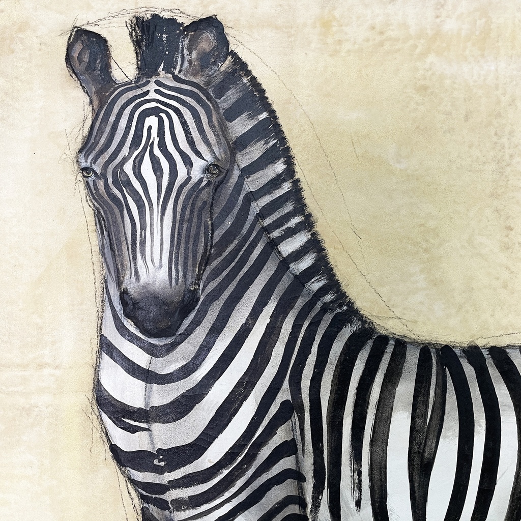 Quadro con zebra di Etiennette Johan, 1930 ca.