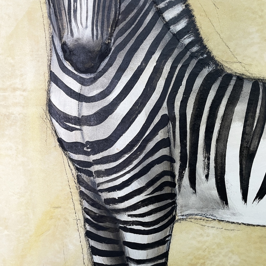 Quadro con zebra di Etiennette Johan, 1930 ca.