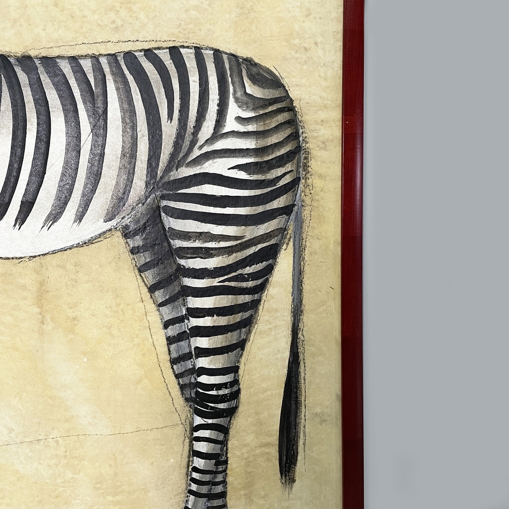 Quadro con zebra di Etiennette Johan, 1930 ca.