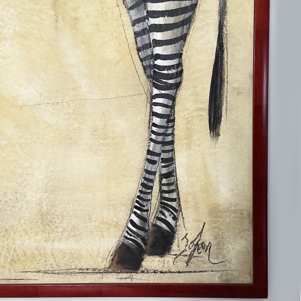 Quadro con zebra di Etiennette Johan, 1930 ca.