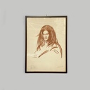 Quadro di volto di persona su carta, 1973