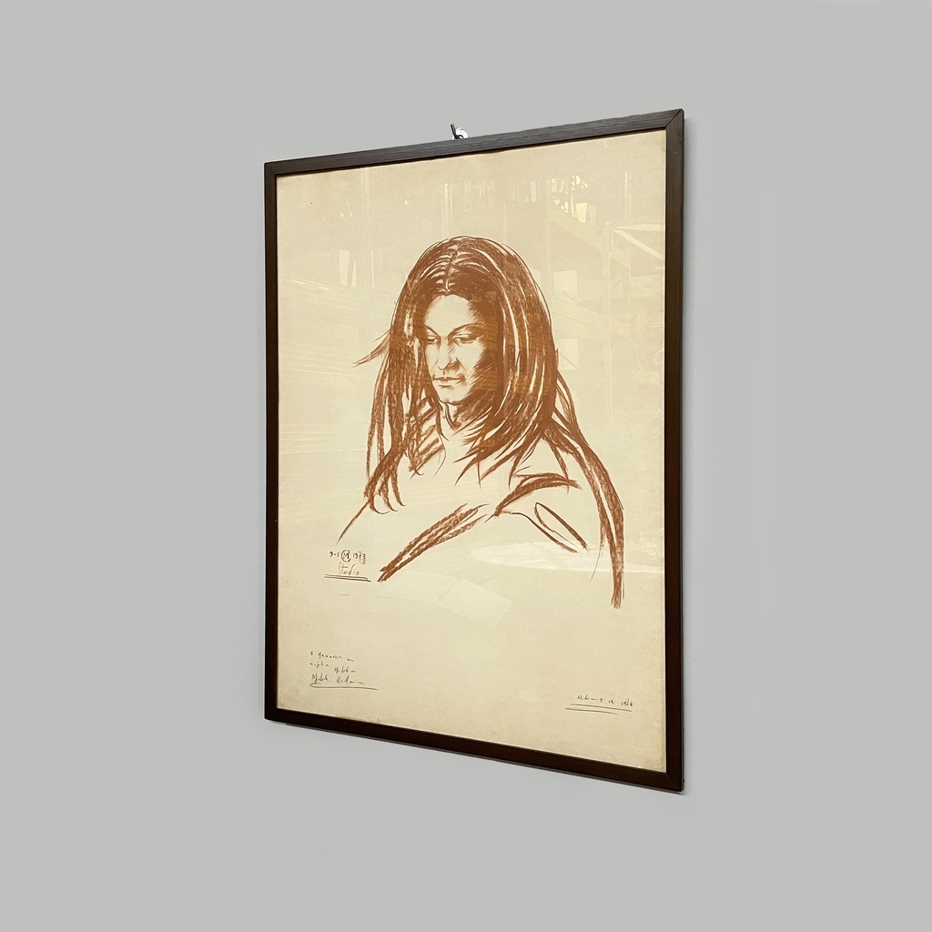 Quadro di volto di persona su carta, 1973