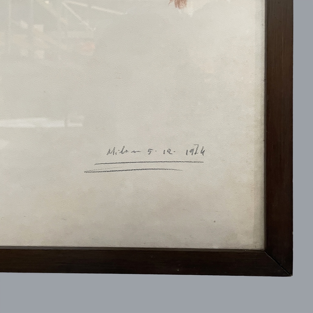 Quadro di volto di persona su carta, 1973