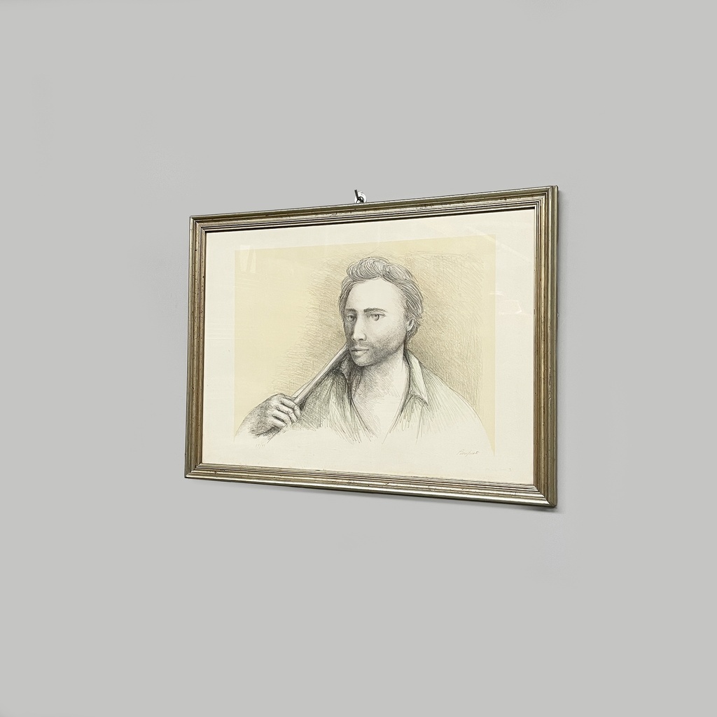 Quadro di uomo a matita su carta, 1960 ca.