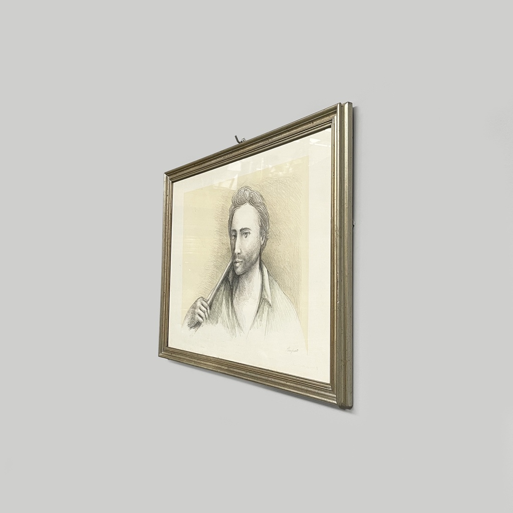 Quadro di uomo a matita su carta, 1960 ca.