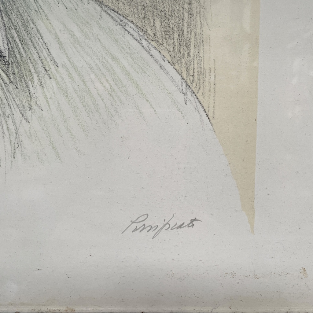 Quadro di uomo a matita su carta, 1960 ca.