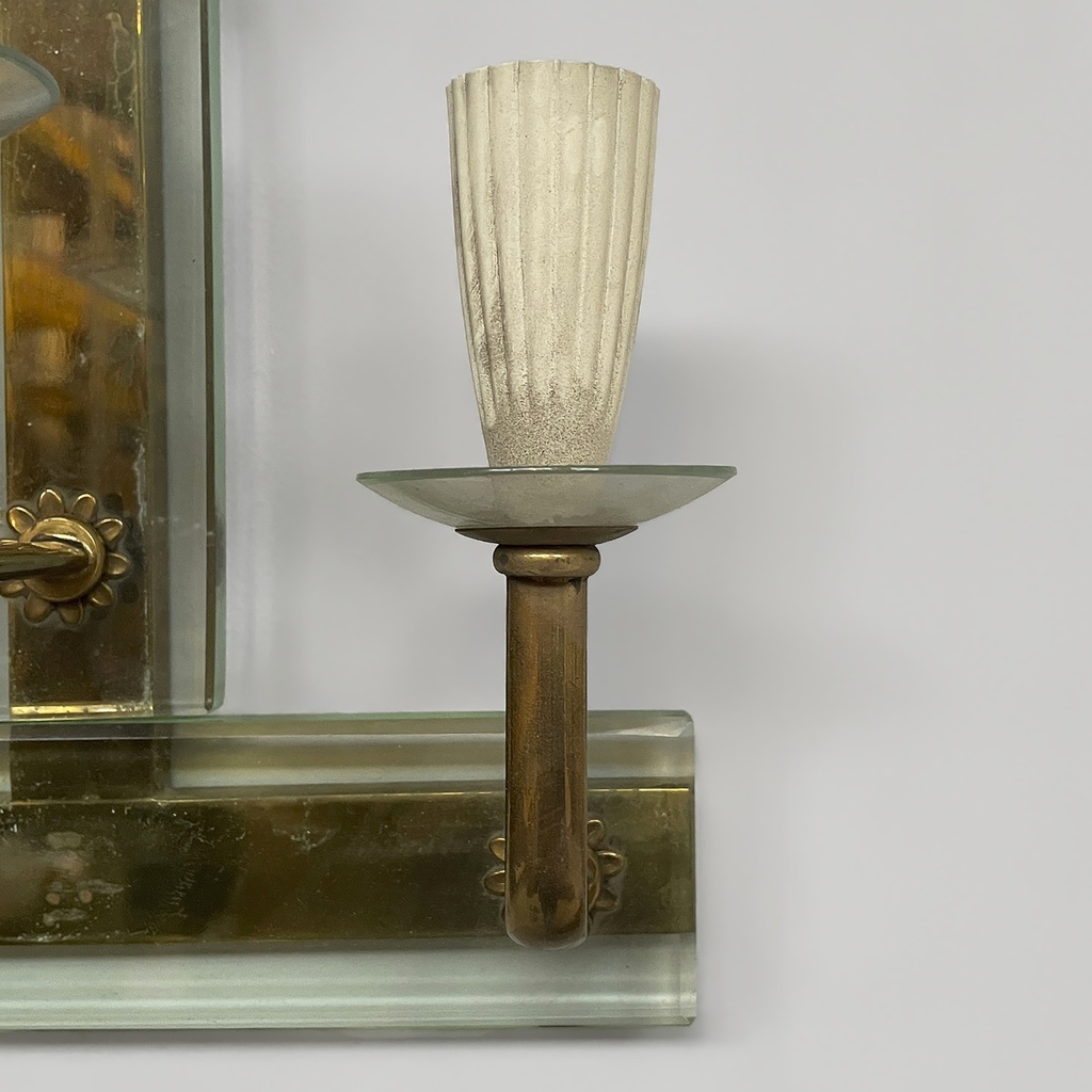 Applique in vetro e ottone, 1930 ca.