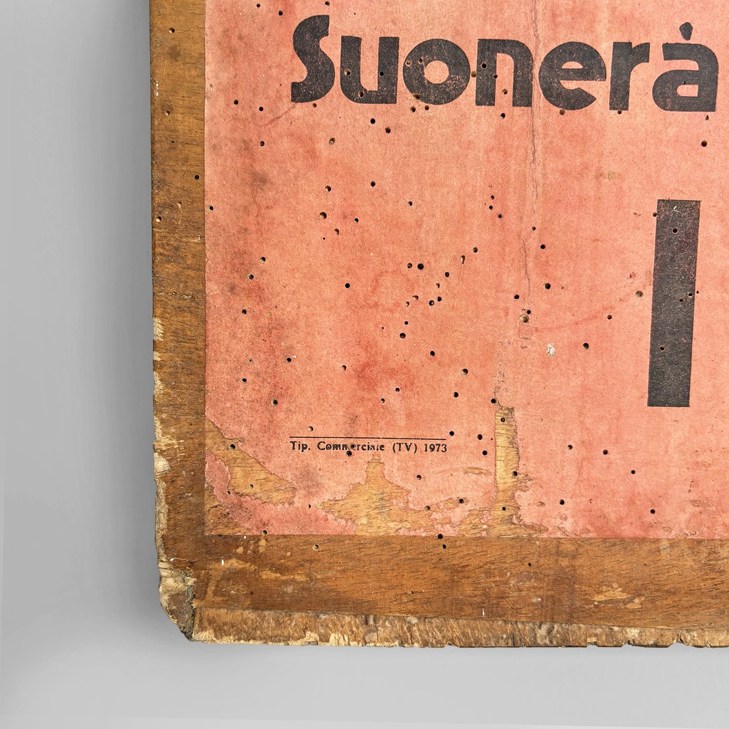 Insegna pubblicitaria in legno, 1970 ca.