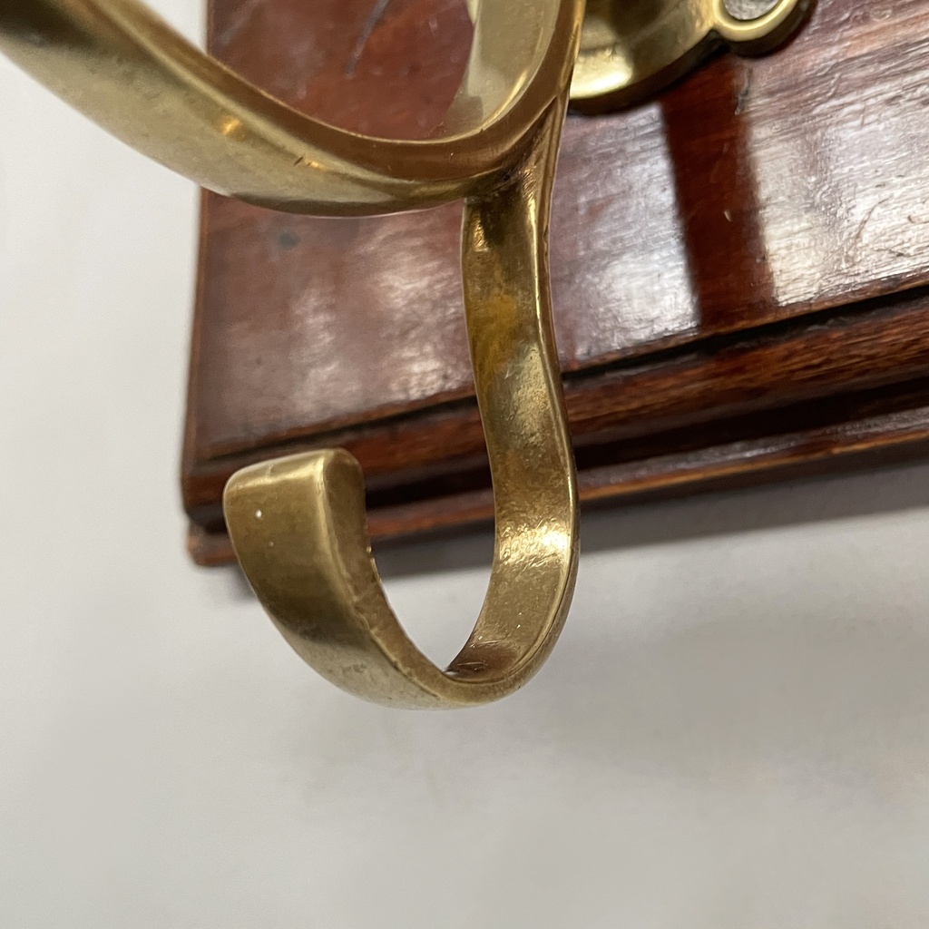 Appendiabiti da parete in legno e ottone, 1920 ca.