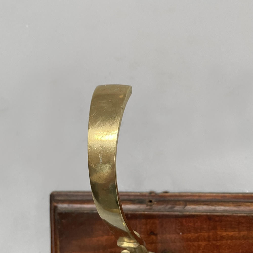 Appendiabiti da parete in legno e ottone, 1920 ca.