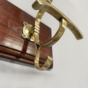 Appendiabiti da parete in legno e ottone, 1920 ca.