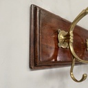 Appendiabiti da parete in legno e ottone, 1920 ca.