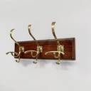 Appendiabiti da parete in legno e ottone, 1920 ca.