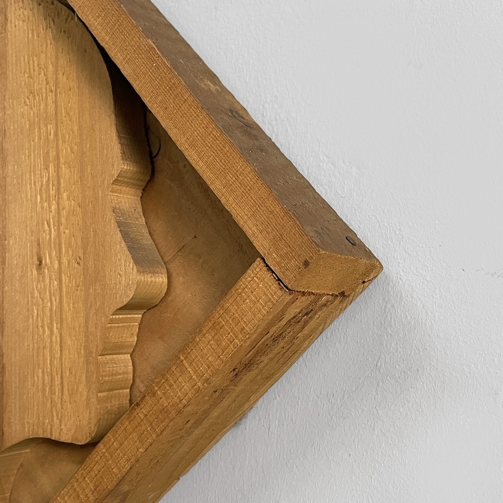 Scultura Profilo di Moravia di Mario Ceroli, 1970 ca.