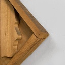 Scultura Profilo di Moravia di Mario Ceroli, 1970 ca.