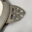 Vassoio con fiori in ceramica e metallo, 1930 ca.