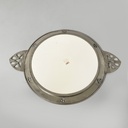 Vassoio con fiori in ceramica e metallo, 1930 ca.