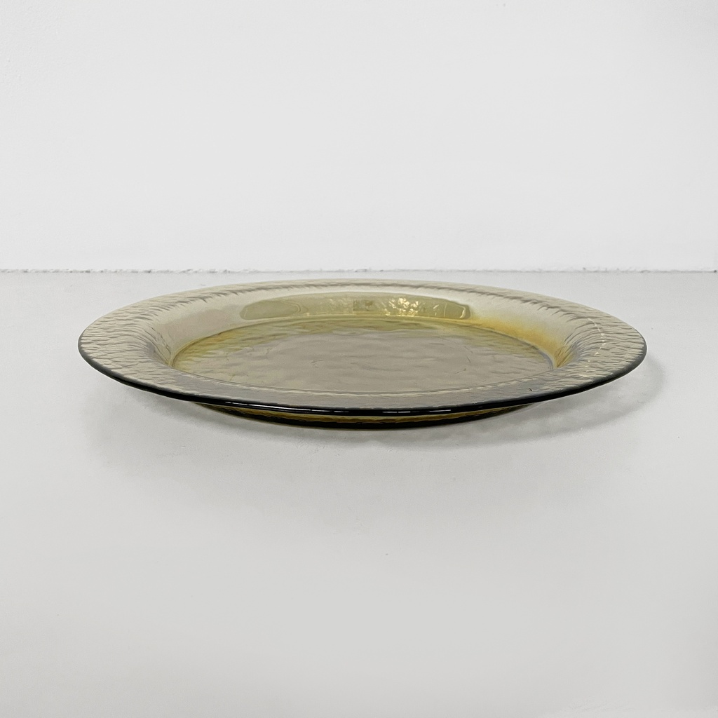 Piatto in vetro giallo, 1950 ca.