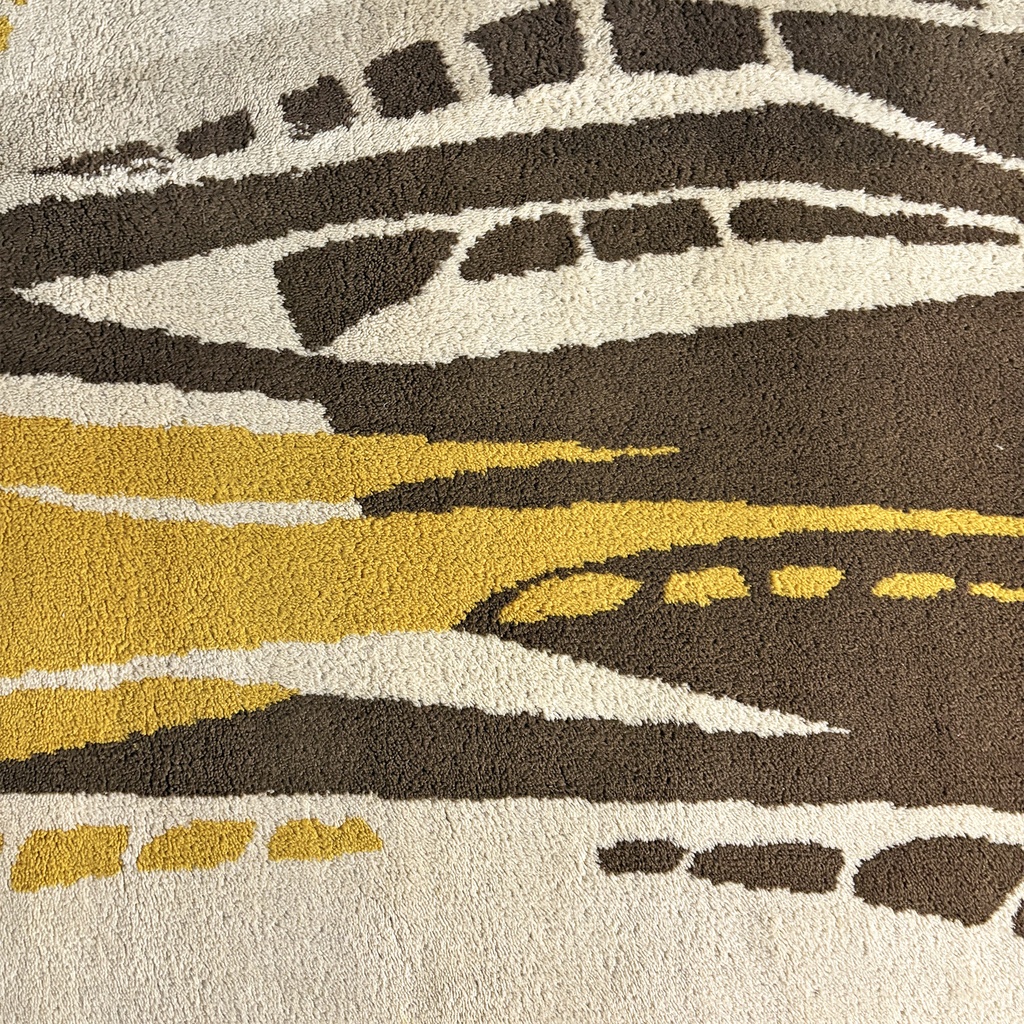 Tappeto a pelo medio in beige e marrone, 1970 ca.