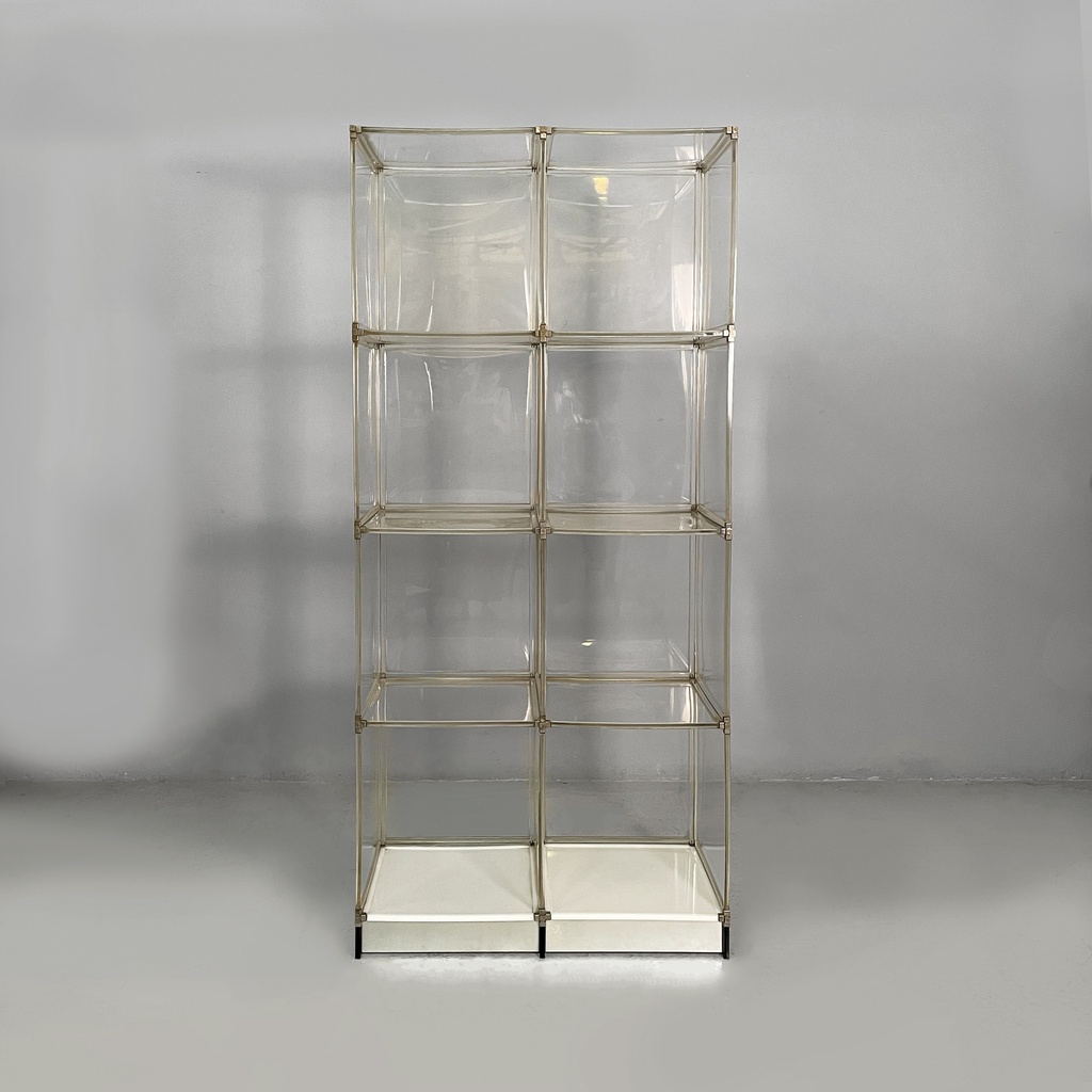 Libreria con lampada in plexiglass, 1970 ca.