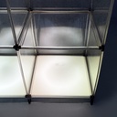 Libreria con lampada in plexiglass, 1970 ca.
