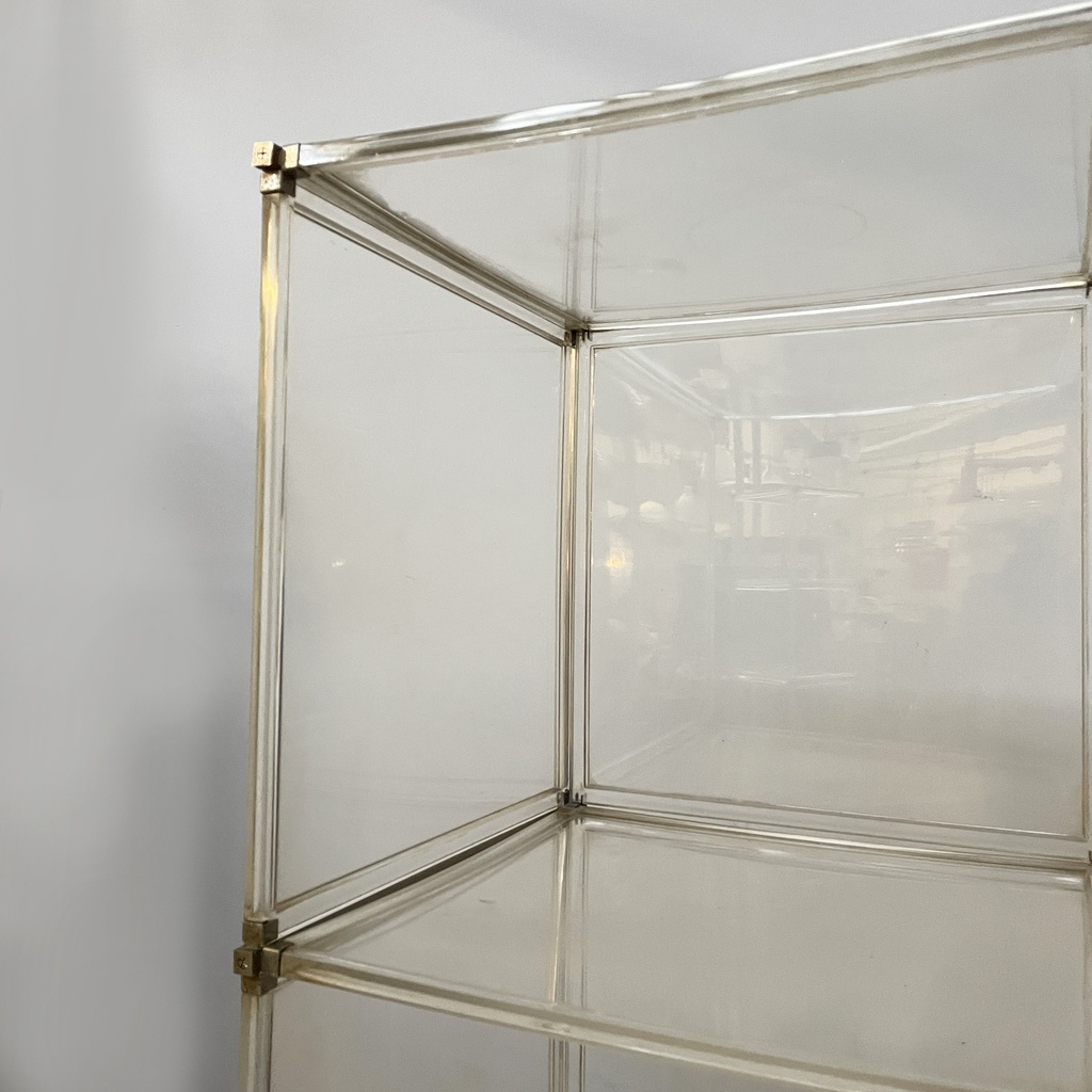 Libreria con lampada in plexiglass, 1970 ca.