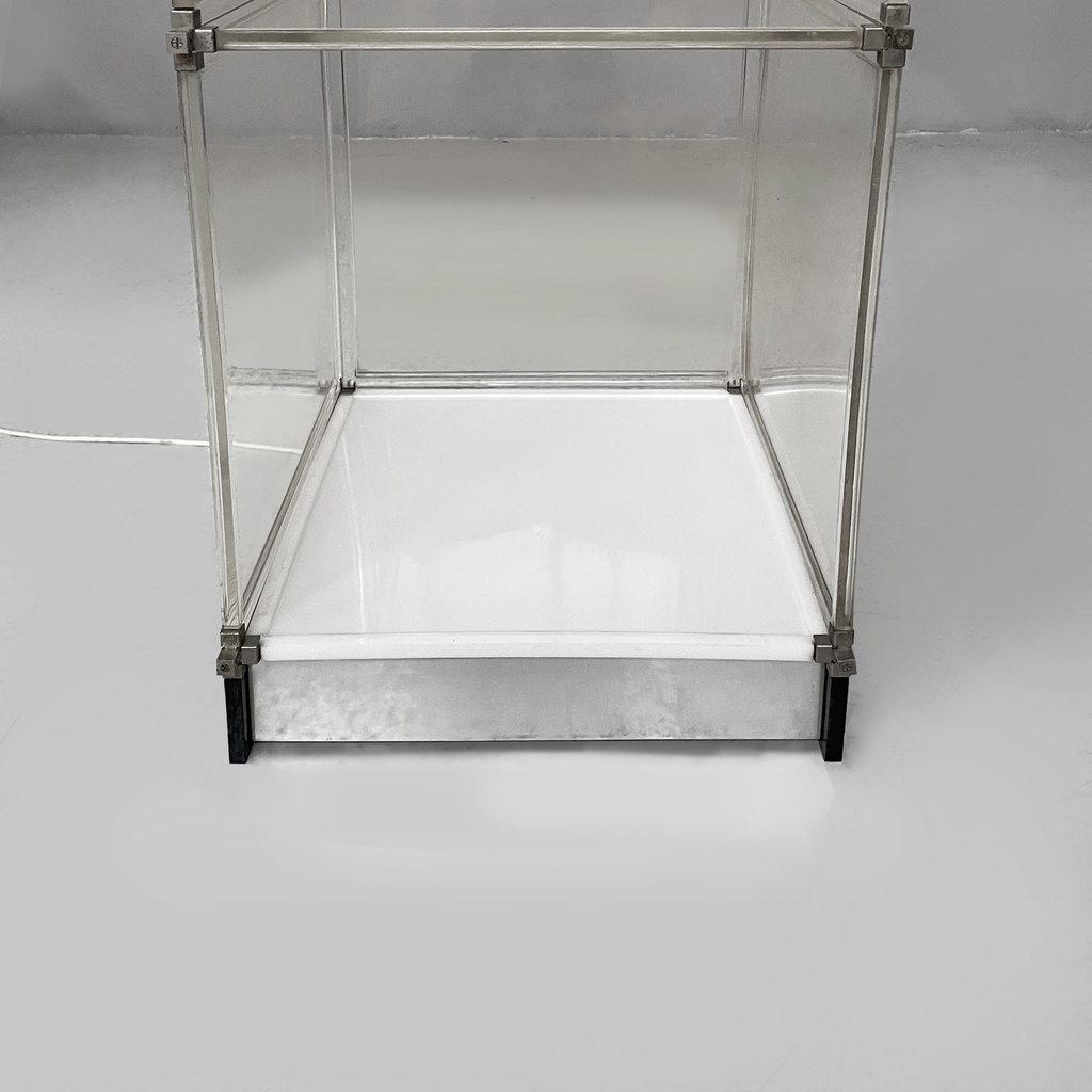 Libreria con lampada in plexiglass, 1970 ca.