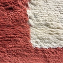 Tappeto a pelo medio in beige, rosso e marrone, 1970 ca.