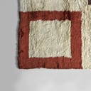 Tappeto a pelo medio in beige, rosso e marrone, 1970 ca.