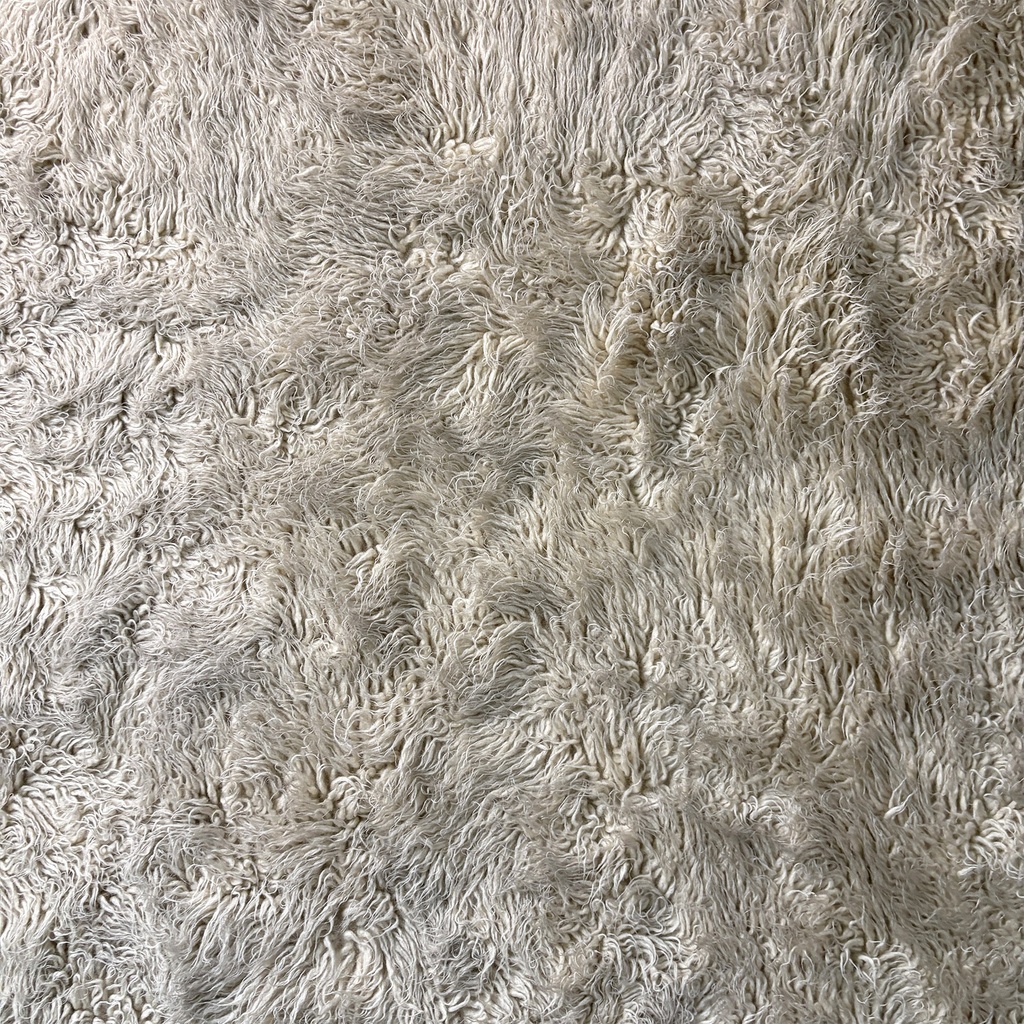 Tappeto a pelo lungo in bianco crema, 1970 ca.