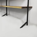 Libreria in legno, ottone e metallo nero, 1960 ca.