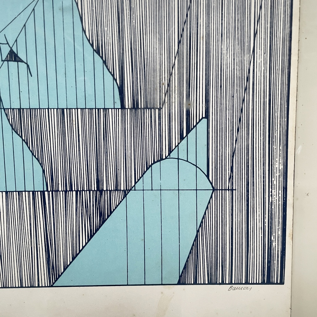 Quadro astratto su carta, 1980 ca.