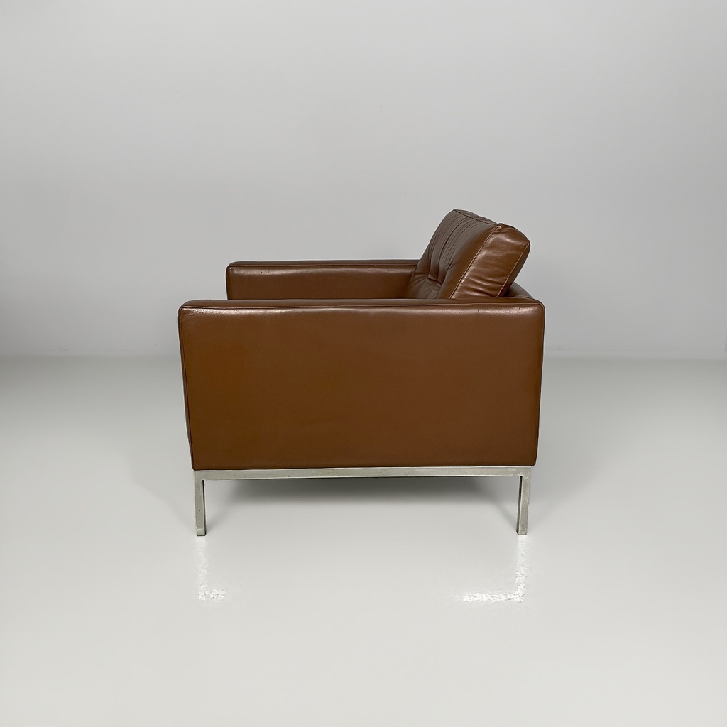 Poltrone in pelle marrone di  Florence Koll, 1970 ca.