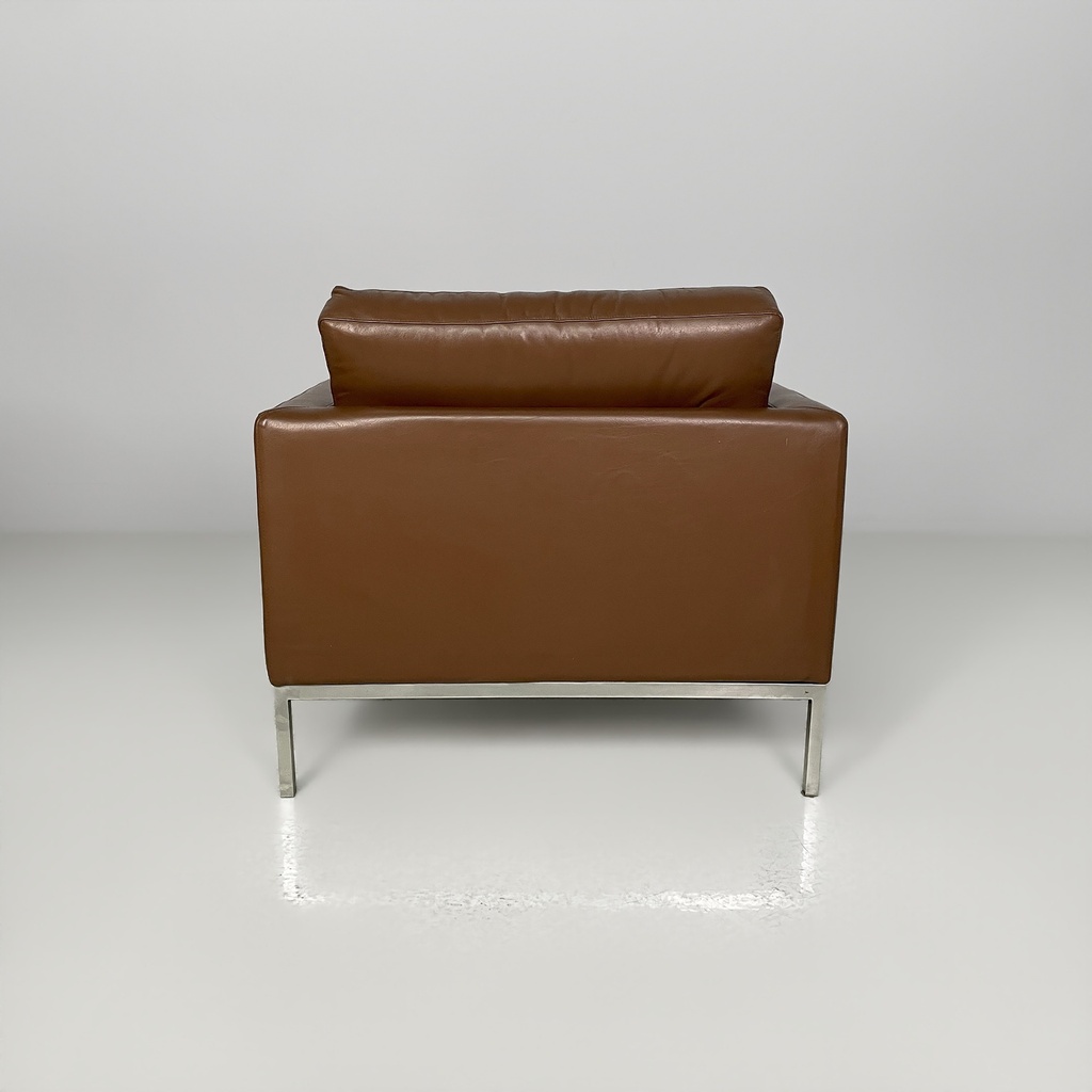 Poltrone in pelle marrone di  Florence Koll, 1970 ca.