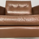 Poltrone in pelle marrone di  Florence Koll, 1970 ca.