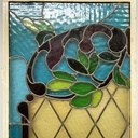 Vetrate artistiche alte con rose, 1910 ca.