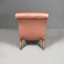 Chaise longue in raso rosa e legno dorato, 1800 ca.