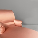 Chaise longue in raso rosa e legno dorato, 1800 ca.