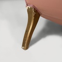 Chaise longue in raso rosa e legno dorato, 1800 ca.