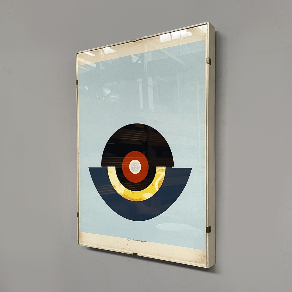 Quadro geometrico su carta, 1980 ca.