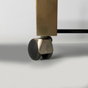 Carrello bar in ottone e vetro fumè, 1970 ca.