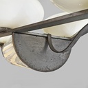 Lampadario in ottone e vetro, 1930 ca. 