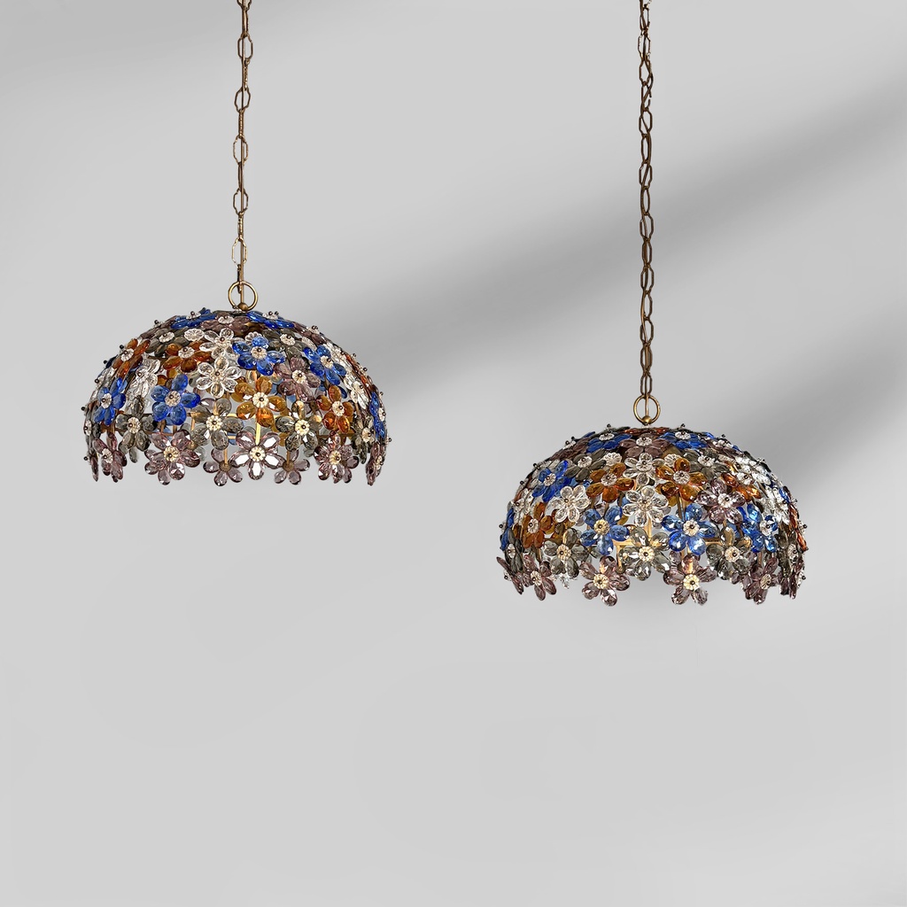Lampadari in vetro e metallo, 1960 ca.