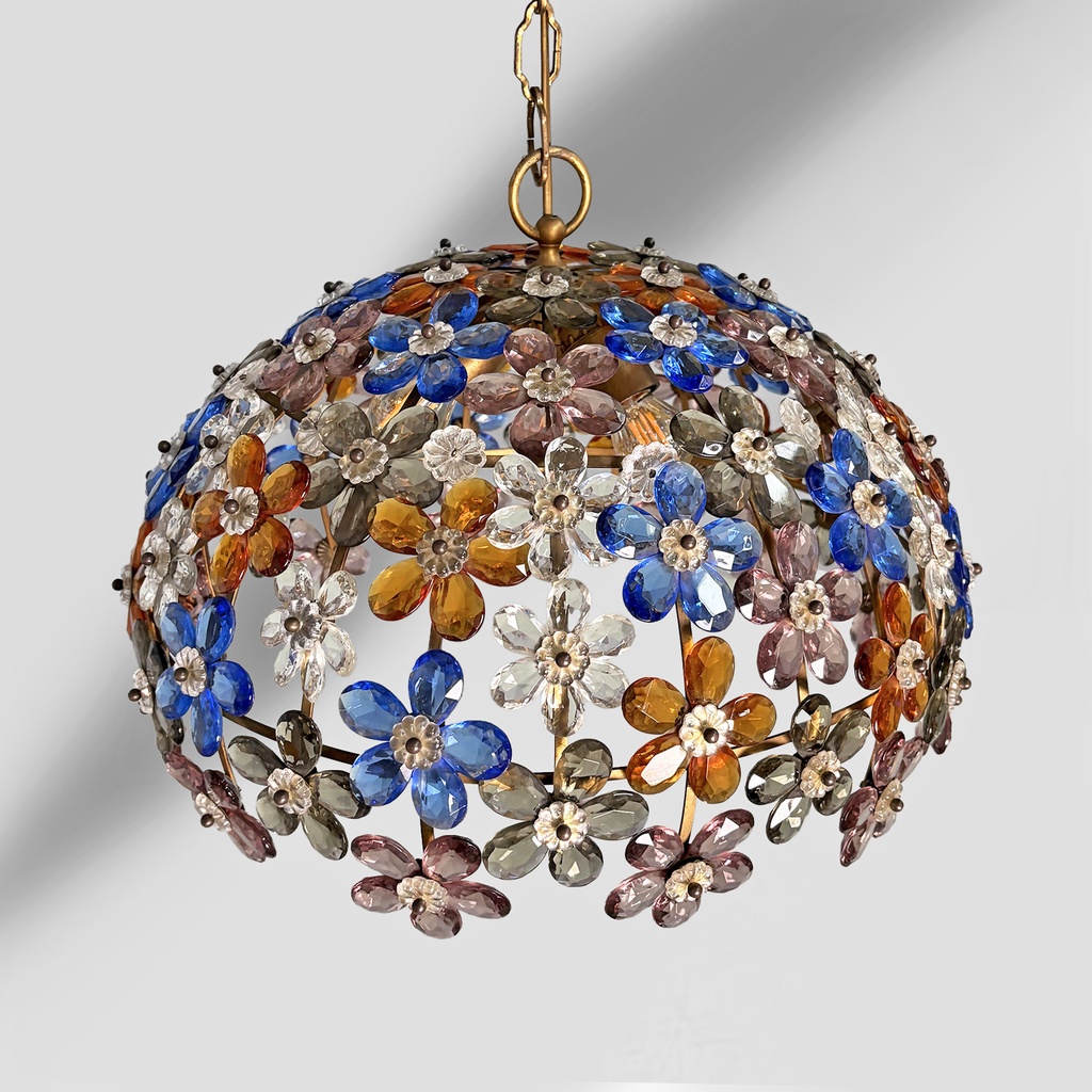 Lampadari in vetro e metallo, 1960 ca.
