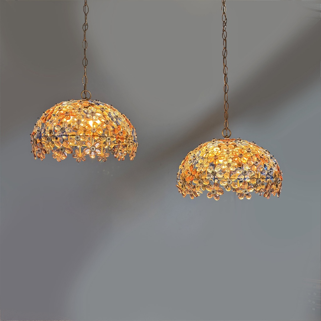 Lampadari in vetro e metallo, 1960 ca.