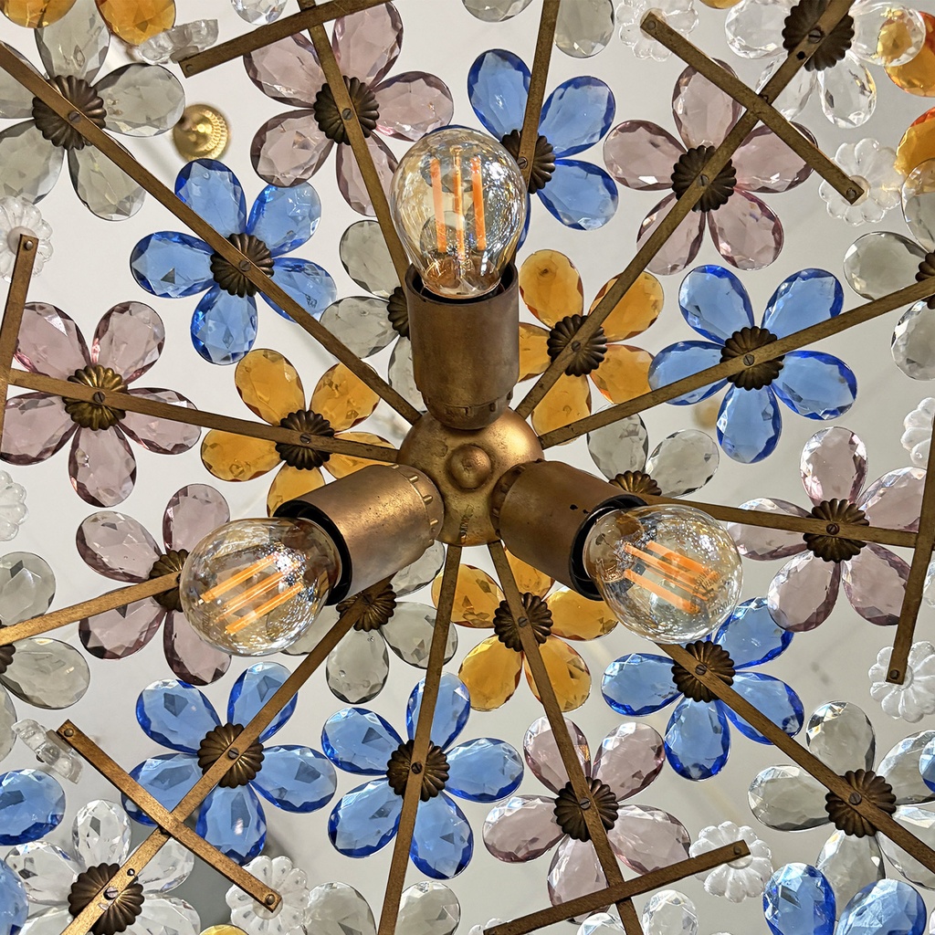 Lampadari in vetro e metallo, 1960 ca.