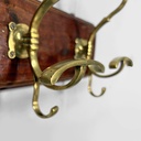 Appendiabiti da parete in legno e ottone, 1920 ca.