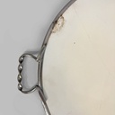 Vassoio con fiori in ceramica e metallo, 1920 ca.